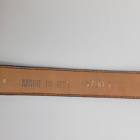 Vintage Black Leather Belt Womens Large Western Cowgirl Rodeo Croc Embossed 90s main image 7